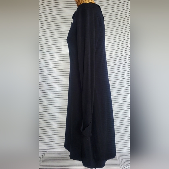 Black AB Studio Sweater Dress Botton Collar large - Picture 4 of 6